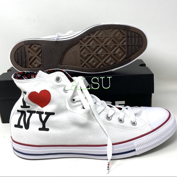 Converse Ctas High Top Canvas I ❤️ NY White Men’s Size 161184F - Picture 5 of 7